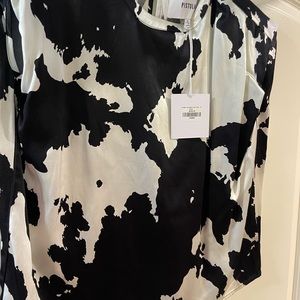 Never worn Pistola silk cow print top